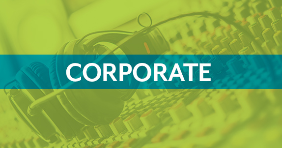 green and blue corporate genre banner